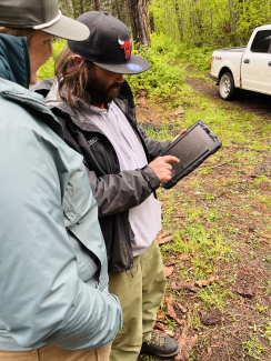 Students at the Flathead Reservation workshop working on field computers and monitoring apps