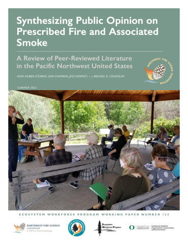 Cover of public opionion on prescribed fire and associated smoke peer reviewed literature synthesis